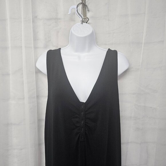NWT Gap Black Sleeveless Maxi Dress Minimalist Lagenlook Boho Shift Maxi XXL - Picture 2 of 10
